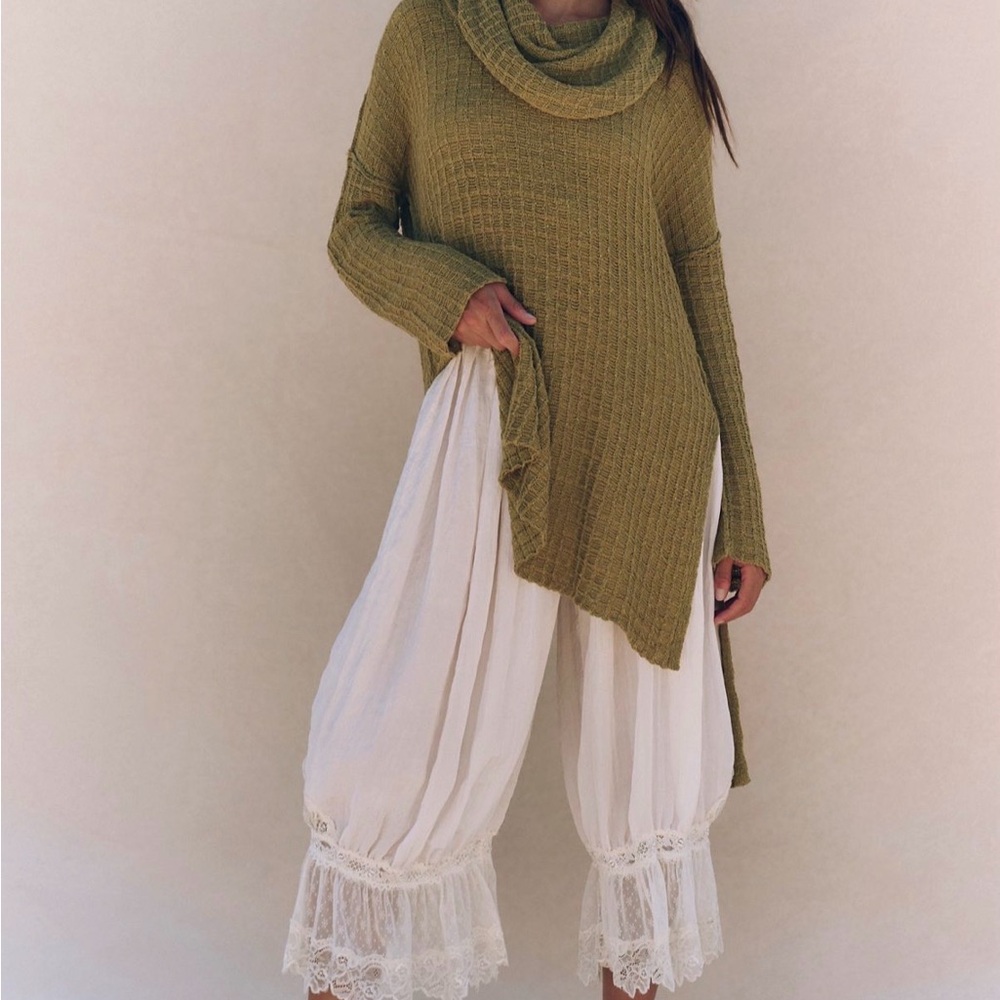 Free People Jenson Sweater Top M Olive Sprig Sold Out Online NWOT Knit Blend